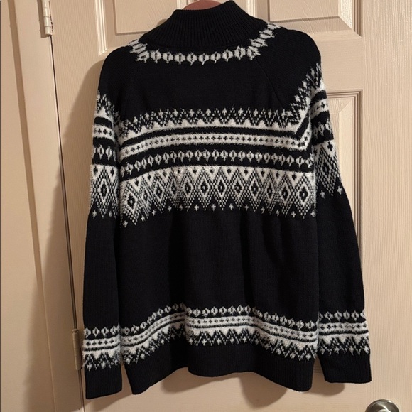 Sundance Black and White Zip-Up Sweater - Picture 2 of 4